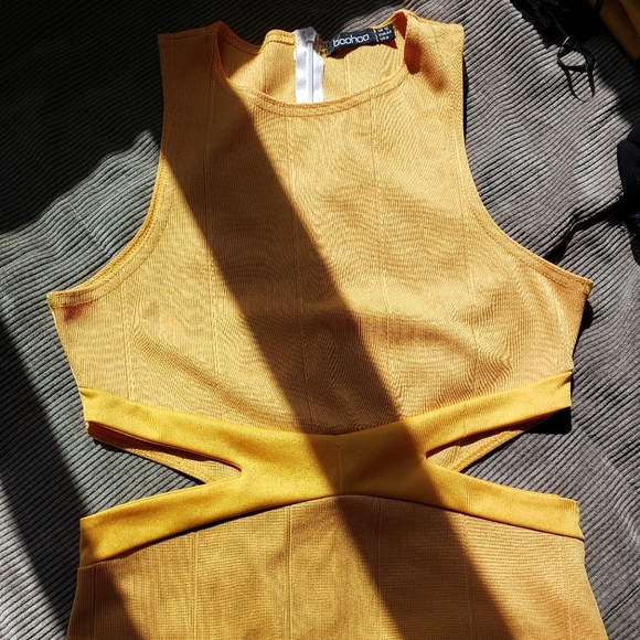 Yellow Bodysuit with Side Cutout Detail - Picture 1 of 4